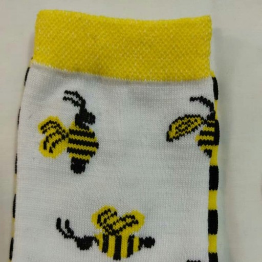 جوراب نخی نیمساق فانتزی تا به تا طرح زنبوری
