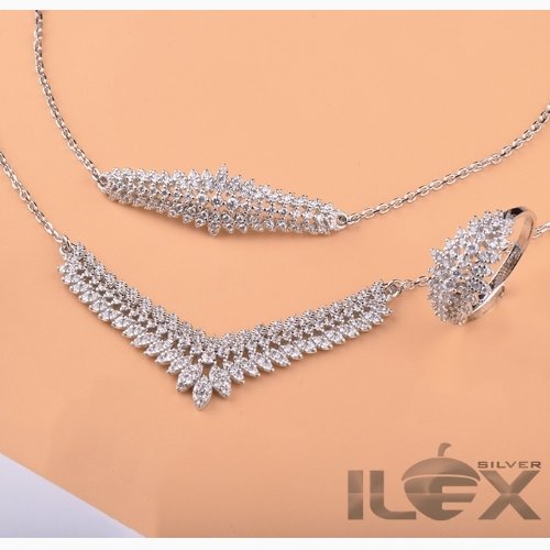 سرویس زنجیری نقره عیار925 ابکاری طلاضمانتی