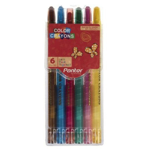 پاستل مداد شمعی پیچی 6 رنگ پنتر