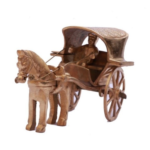 مجسمه برنزی مدل کالسکه و اسب کوچک وارداتی کالسکه برنزی 
