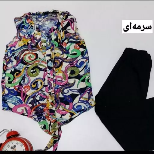 شومیز وشلوار دخترانه گره ای نخی