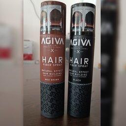 
اسپری پرپشت کننده موی آگیوا مدل Fiber Spray  در دو رنگ مشکی و قهوه ای