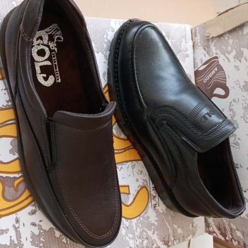 کفش مردانه شرکتی گلد با قهوه ای و مشکی سایز 40 41 44