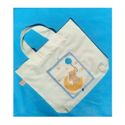 کیف پارچه ای دسته دار تاشو، نقاشی شده بادست طرح فیل