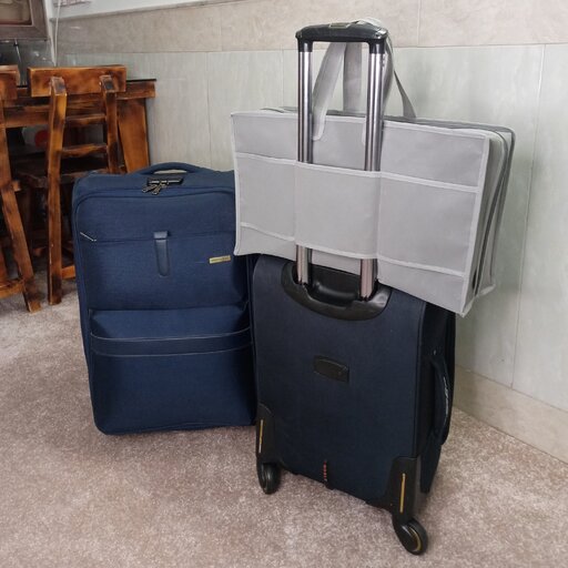 جاکفشی مسافرتی کاور کفش مسافرتی 6 خانه با قابلیت اتصال روی دسته چمدان