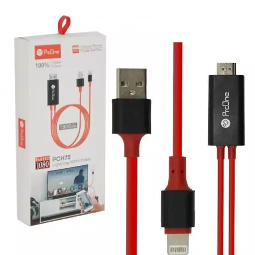 کابل MHL تبدیل HDMI به لایتنینگ ProOne مدل PCH75 طول 1.8متر

