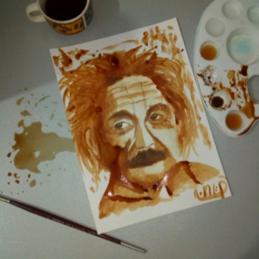 نقاشی چهره با قهوه