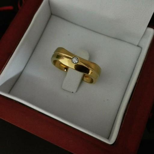 حلقه ازدواج  و یا نامزدی استیل ( کد 5) طلایی ، کاملا طرح طلا از شانی گالری