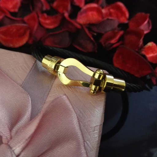 دستبند امگا مردانه و زنانه طرح فرد  تمام استیل ( بند استیل ) کامل طلایی در شانی گالری  shani.gallery