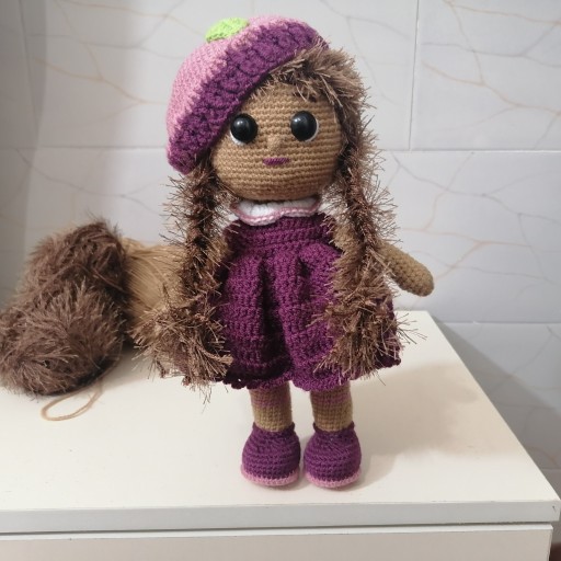 عروسک کاموایی دخترک زیبا29 سانتی