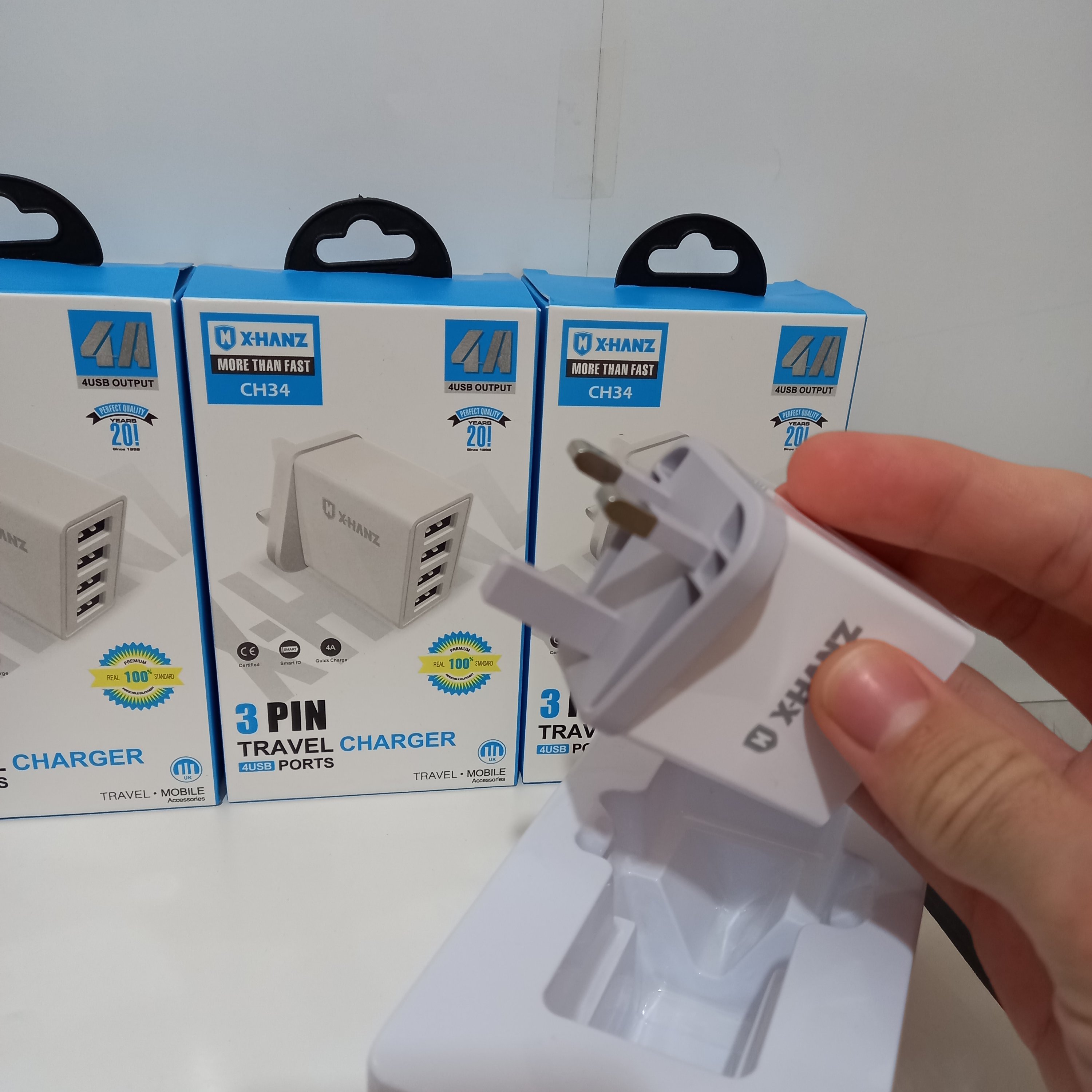 شارژر دیواری ایکس هانز 4 پورت (4 آمپر ) QC3 (ارسال رایگان)