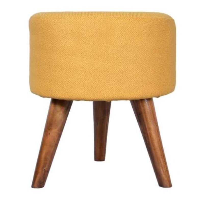پاف صندلی مخمل پایه سایز متوسط از جنس چوب