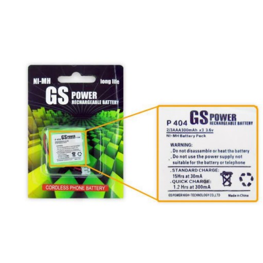 باتری شارژی تلفن بیسیم جی اس پاور  مدل GS POWER  P 404