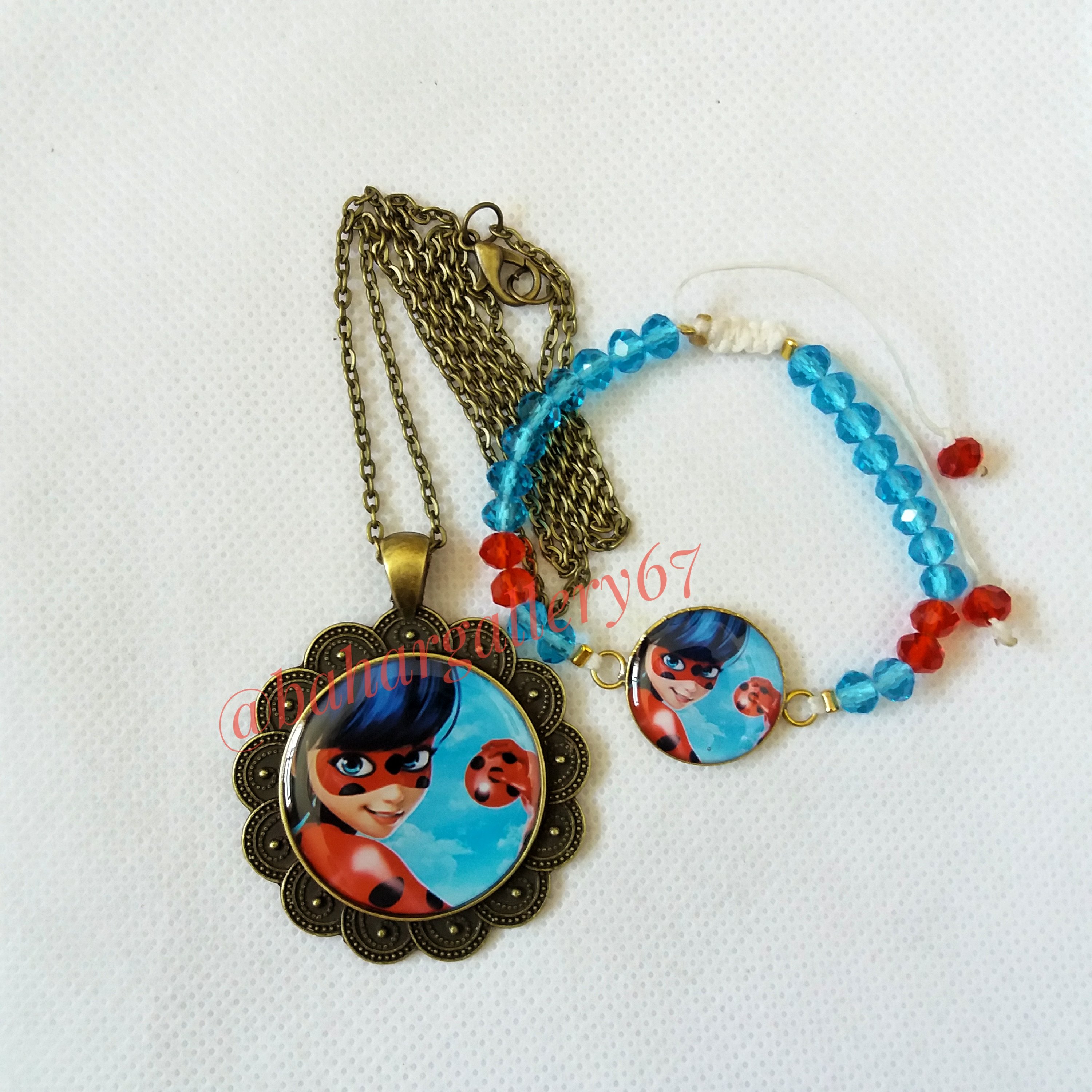 گردنبند و دستبند دختر کفشدوزکی دست ساز 