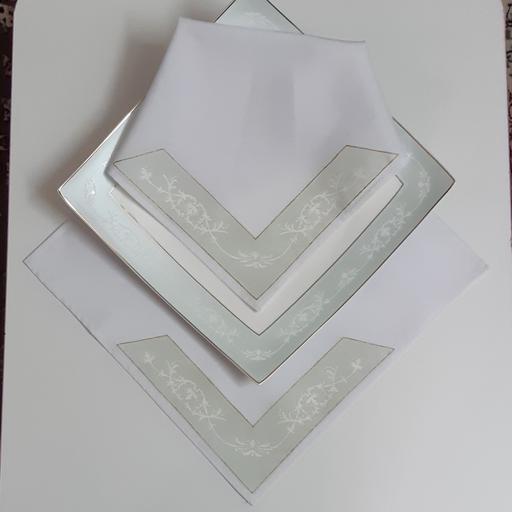 دستمال زیر بشقابی ست ظروف فیروزه ای (12 عددی)(سفارش با هماهنگی قبلی)