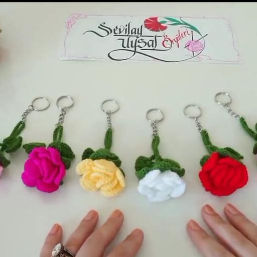 جا کلیدی گل رز دستباف در رنگها و اندازه های متفاوت 