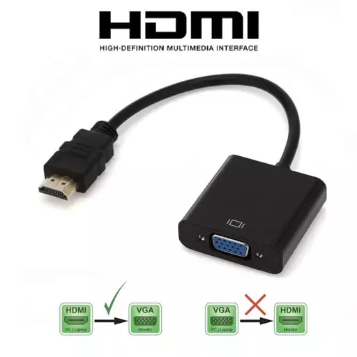 تبدیل HDMI به VGA سیم دار 20cm با خروجی صدا