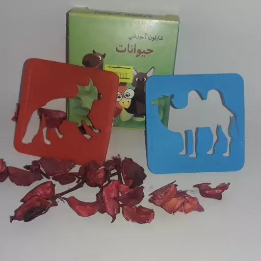 شابلون آموزشی طرح حیوانات بسته 12 تایی 