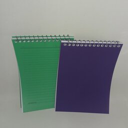 دفترچه یادداشت سیمی جلد طلقی طرح ساده در رنگ بندی مختلف سایز 1/8