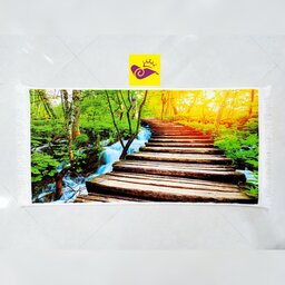    تابلو فرش طرح  پله های چوبی کنار رود پنجاه در صد 1000 شانه نفیس