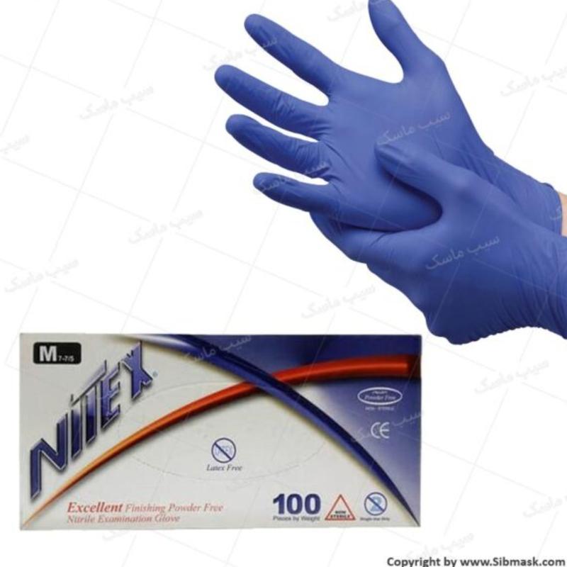 دستکش یکبار مصرف نیتریل مدل Nitex سایز L بسته 50 عددی