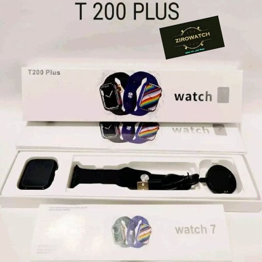 اسمارت واچ و ساعت هوشمند T200 plus بهترین کیفیت مشکی صورتی سرمه ای