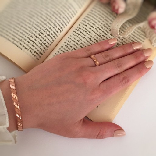ست دستبند و انگشتر  زنانه نخل زیور کد 127