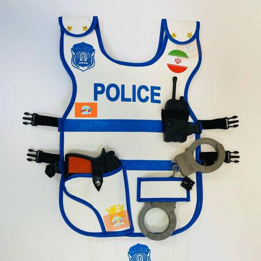 جلیقه پلیس راهور با وسایل تا9سال مورداستفاده (جمکران خورشیدآل یاسین سوغات فرهنگی اسباب بازی