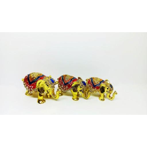 جاجواهر فلزی تمام نگینی رنگی سه عددی مدل فیل