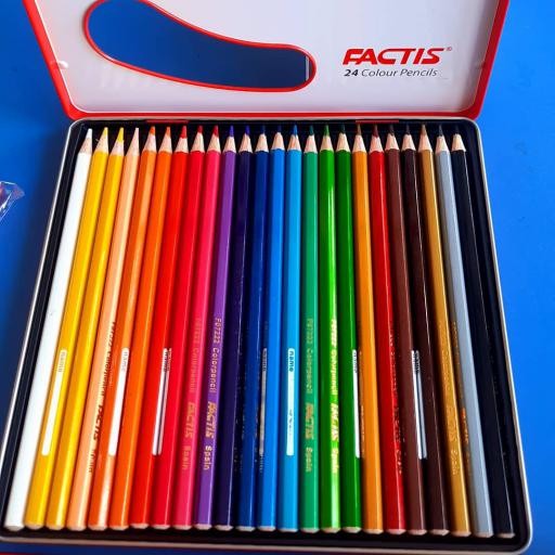 مداد رنگی 24رنگ جعبه فلزی فکتیس