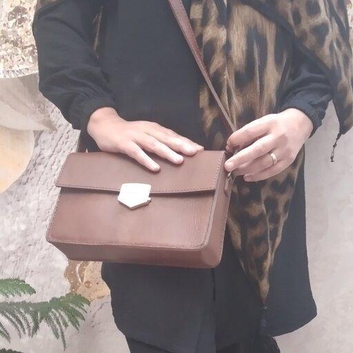 کیف زنانه چرم طبیعی دستدوز 