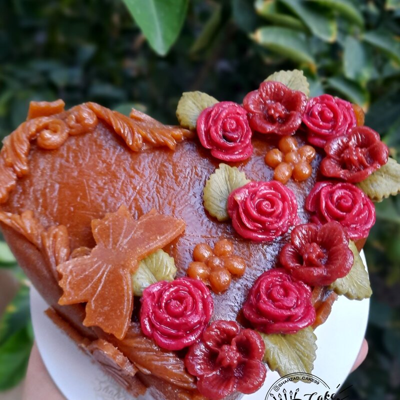 کیک لواشکی شیک و زیبا باطرح گل