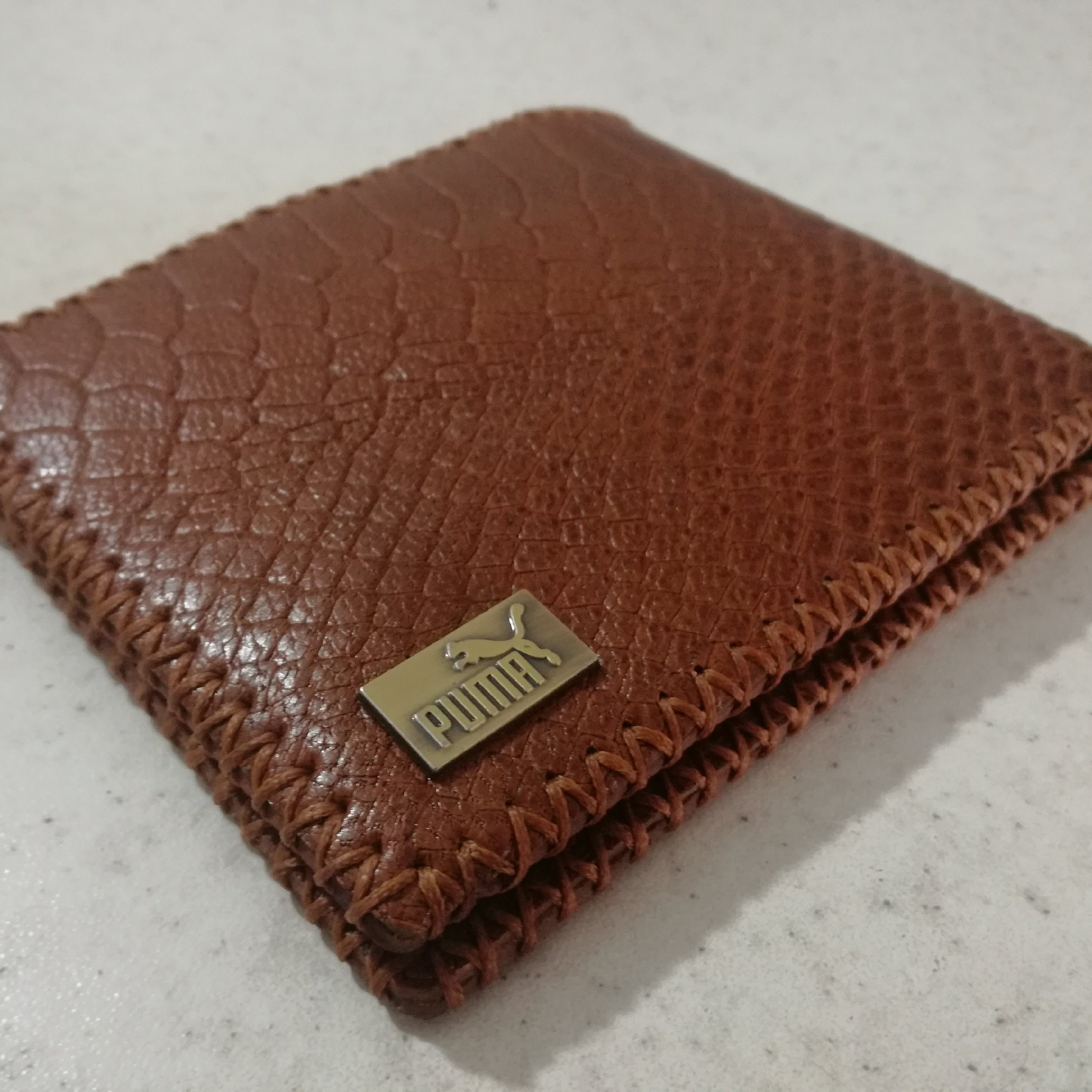 کیف پول چرم طبیعی طرح پوست ماری تمام دست دوز