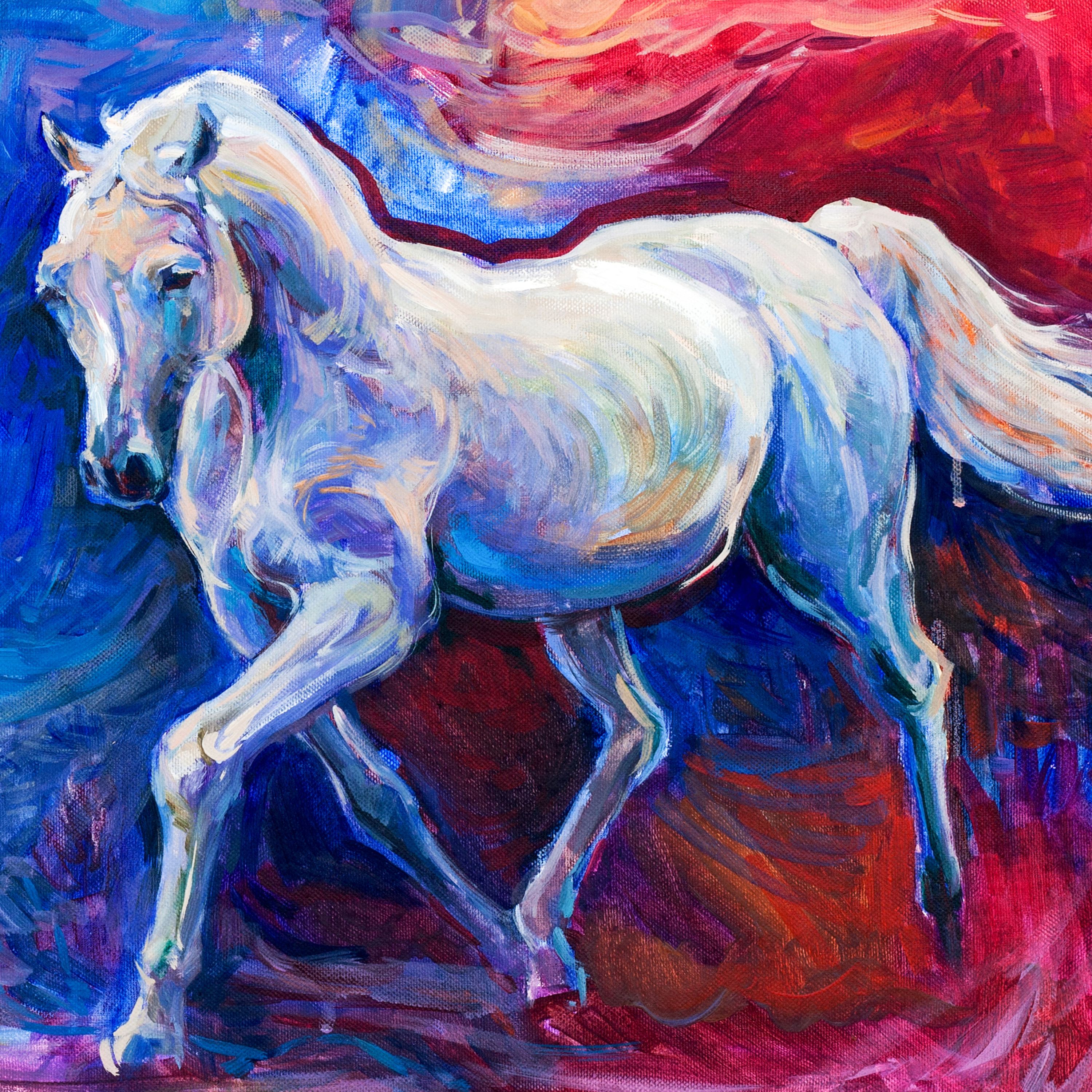 تابلو شاسی طرح نقاشی اسب کد 97 سایز 30x40 سانتیمتر
