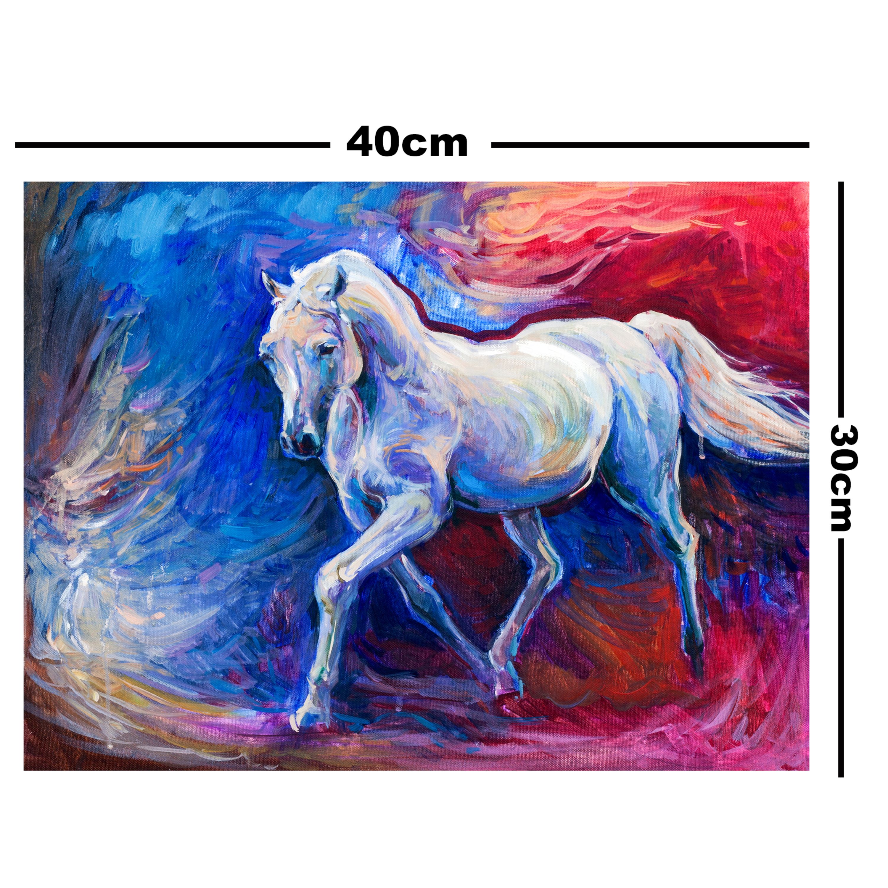 تابلو شاسی طرح نقاشی اسب کد 97 سایز 30x40 سانتیمتر