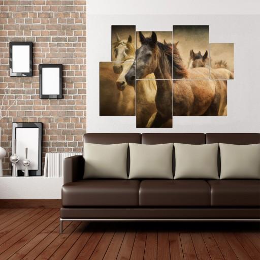 تابلو شاسی 7 تکه طرح نقاشی اسب کد 150 سایز 110x85 سانتیمتر