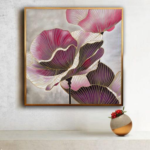 تابلو نقاشی مدرن طرح گل ژینکو