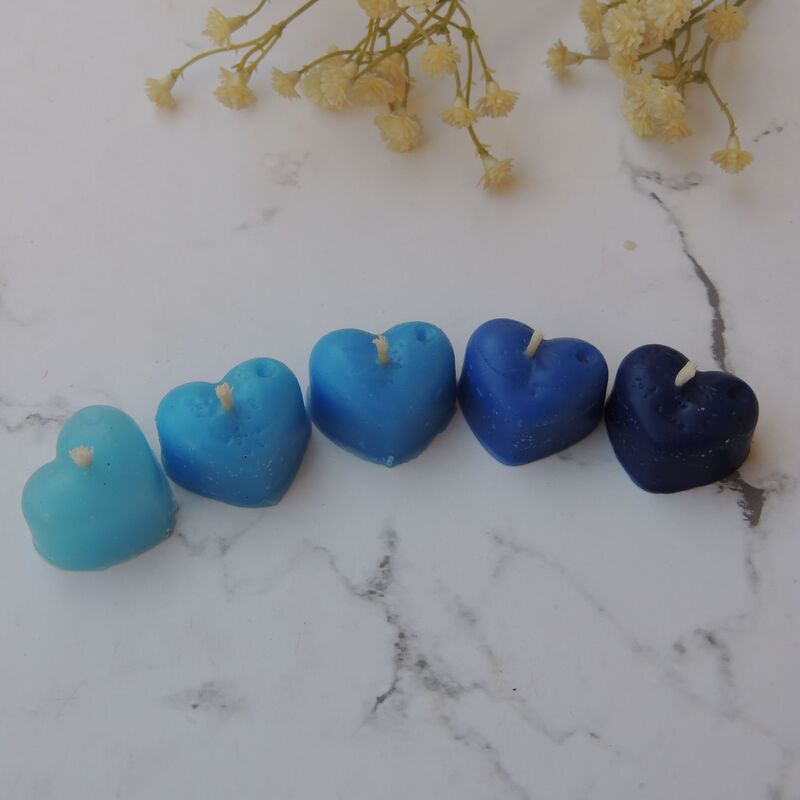 بسته 10 تایی شمع قلب کوچک قابل سفارش در رنگ های مختلف