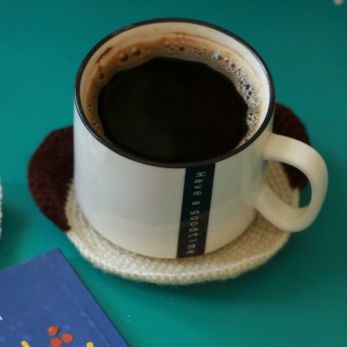 زیرلیوانی قلاب بافی طرح سگ