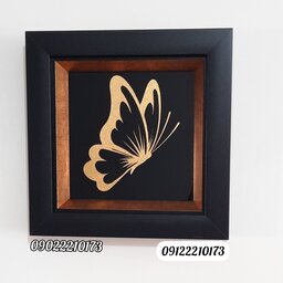 تابلو ورق طلای 24 عیار طرح پروانه