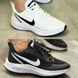 کتونی نایک زوم مشکی سفید لژدار زنانه دخترانه کفش ونس اسپرت اسپورت نایکی NIKE لژ دار شیک طبی رانینگ ورزشی سبک راحت راحتی