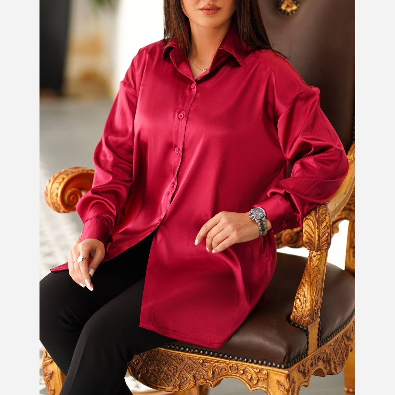 خرید و قیمت شومیز زنانه عیدانه ساتن اعلا فری سایز از غرفه خانم شیک پوش