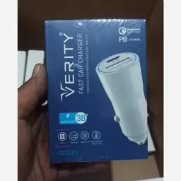 شارژر فندکی خودرو 2 خروجی USB و PD فست شارژ 38 وات برند اصلی VERITY پرفروش باحداقل سود 