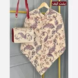 ست کیف و روسری  ترمه عنابی رنگ سال