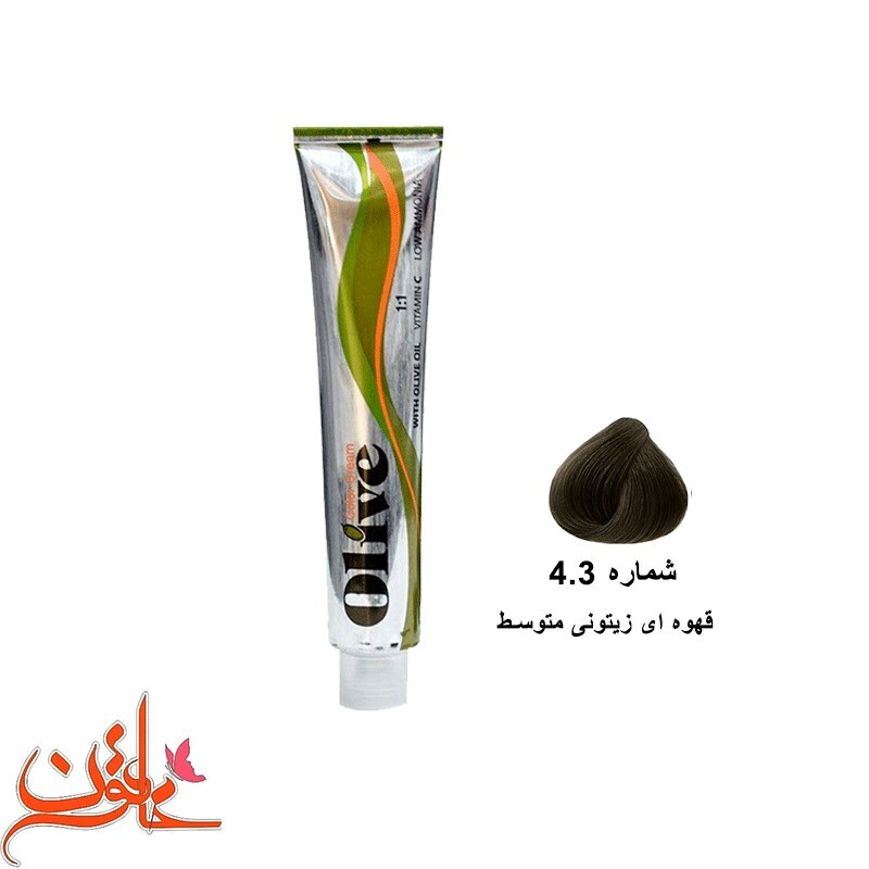 رنگ مو الیو شماره 4.3 سری زیتونی رنگ قهوه ای زیتونی متوسط Olive