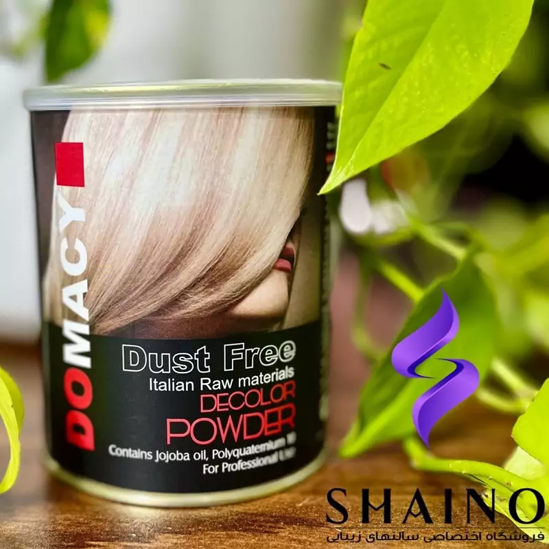 پودر دکلره دوماسی 400 گرمی آبی DUST FREE پودر بی رنگ کننده DOMACY