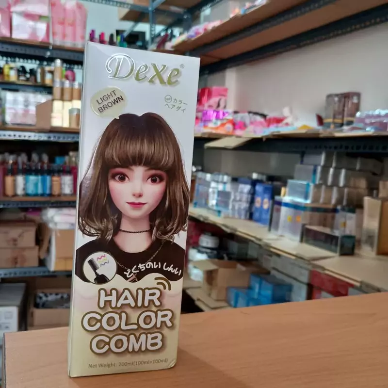 شامپو رنگ مو dexe قهوه ای روشن (light brown)