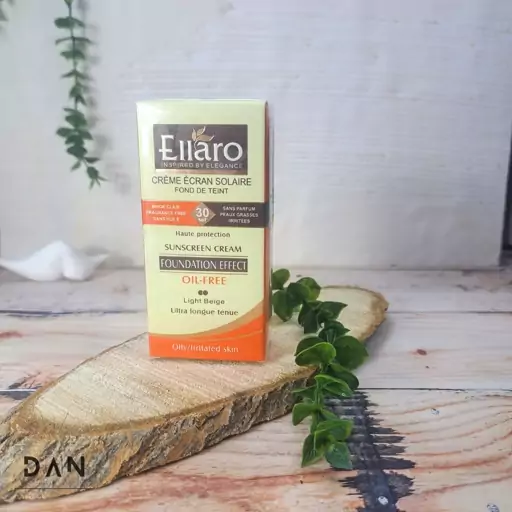 کرم ضدآفتاب فاقد چربی با پوشش کرم پودری بژ روشن الارو Ellaro(SPF 30)