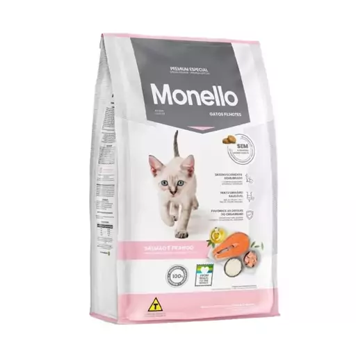 غذای خشک بچه گربه مونلو با طعم ماهی سالمون و مرغ Monello Kitten Salmon Chicken وزن 1 کیلوگرم