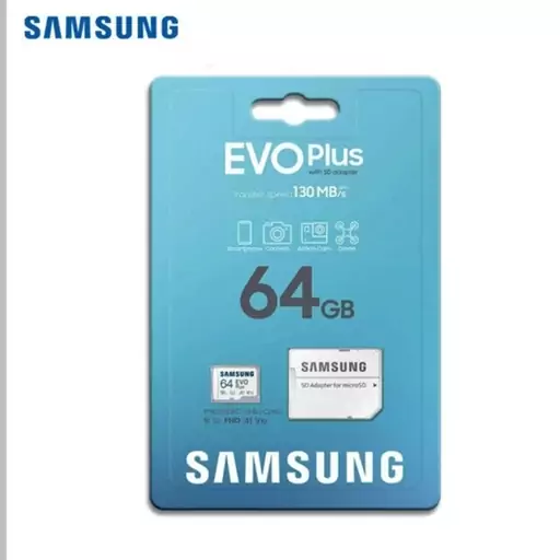 کارت حافظه MicroSDXC سامسونگ مدل Samsung EVO Plus UHS-I U1 A1 V10 ظرفیت 64 گیگابایت